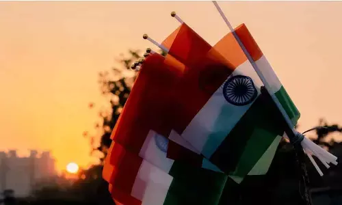 Telangana launches distribution of 1.20 cr national flags Telangana launches distribution of 1.20 cr national flags