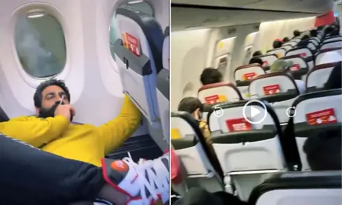 Watch The Trending Video Of Old Video Of Bobby Kataria Smoking Inside Plane