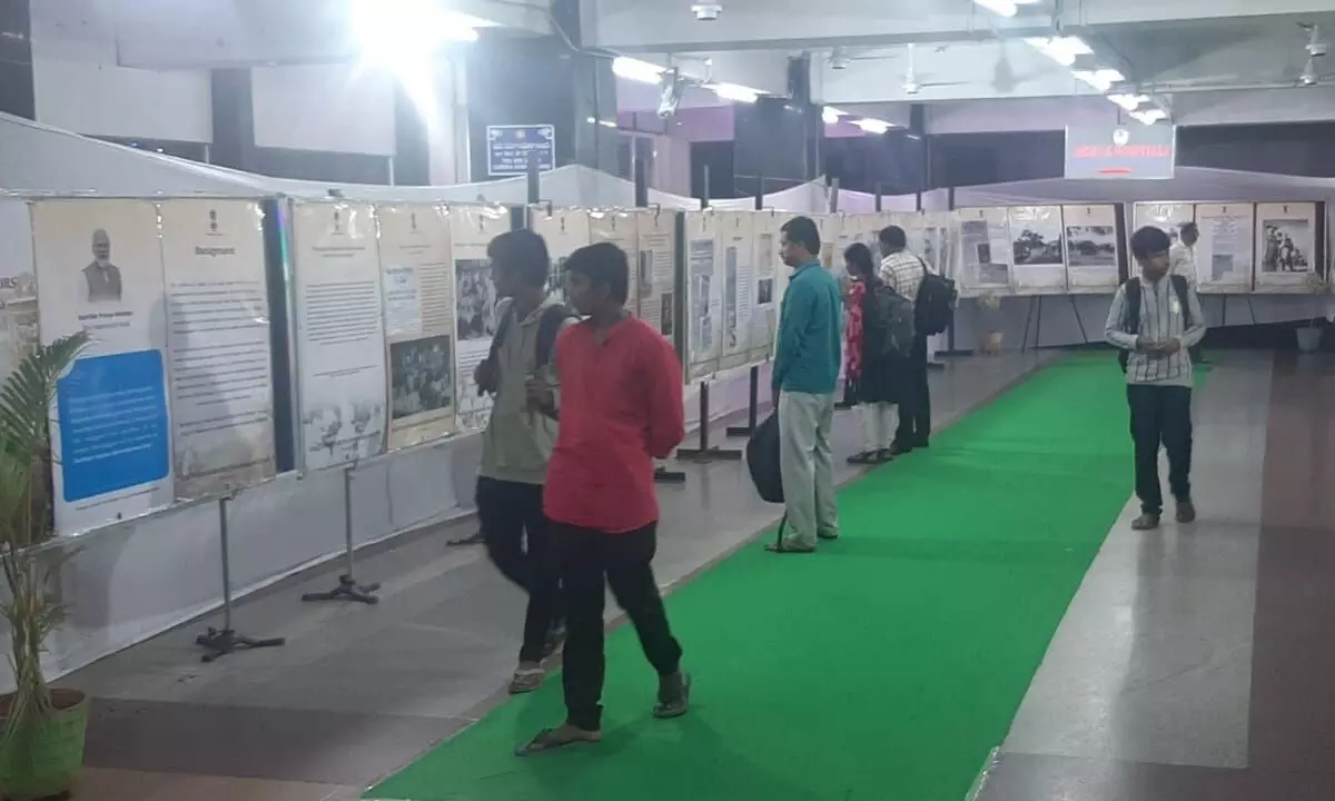 Photo exhibition organised on Partition Horrors Remembrance Day at Vijayawada Division railway station on Sunday
