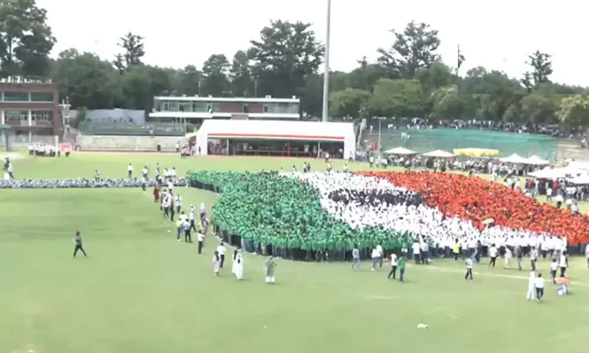 Chandigarh Establishes A Guinness World Record For The Largest Human Flag