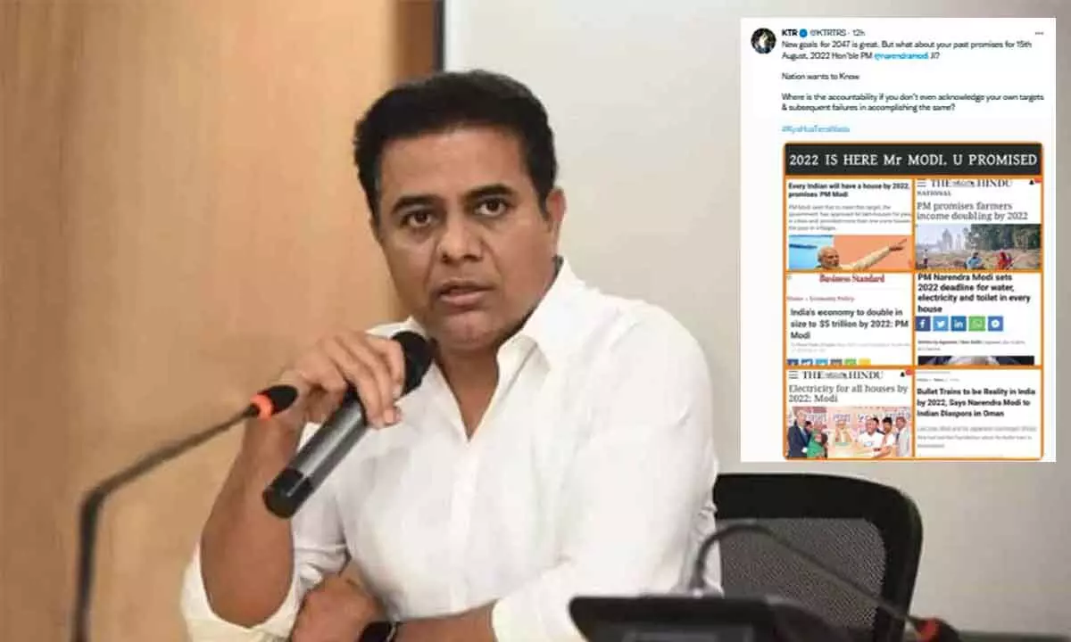 KTR poses question to Modi on promises