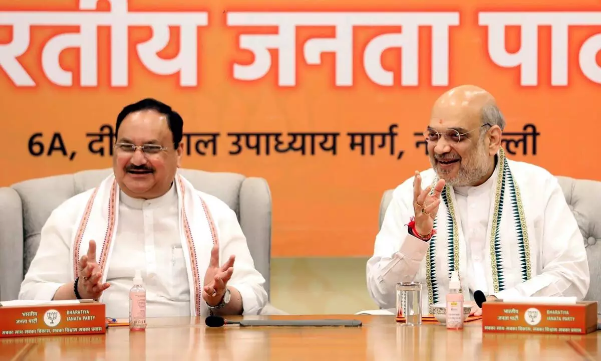 BJP party president J.P. Nadda and Union Minister Amit Shah