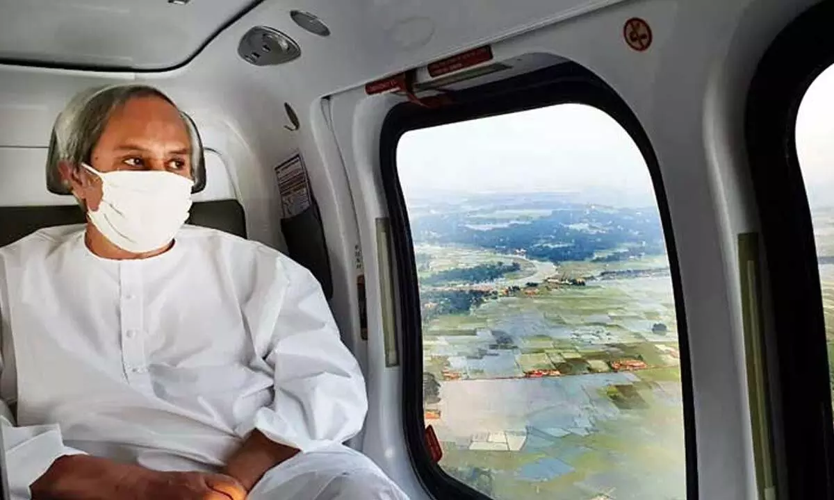 Odisha Chief Minister Naveen Patnaik conducts aerial survey of flood-hit areas