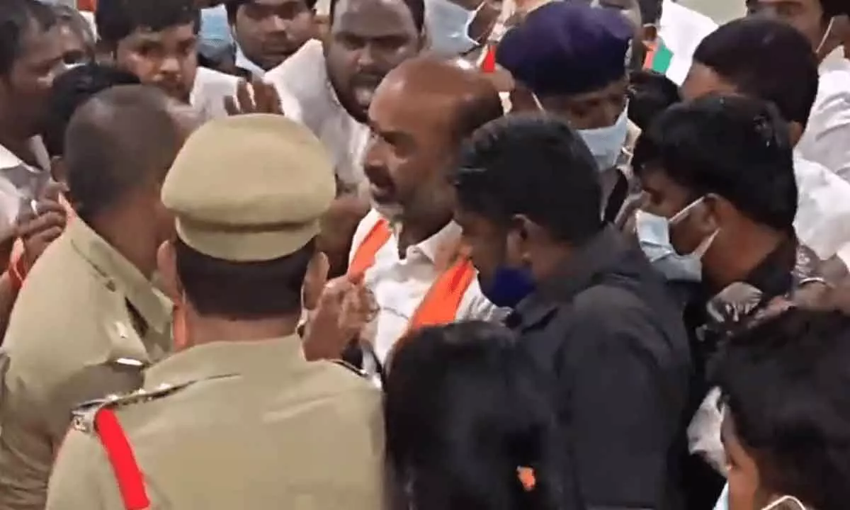 Bandi Sanjay arrested, deeksha foiled by police