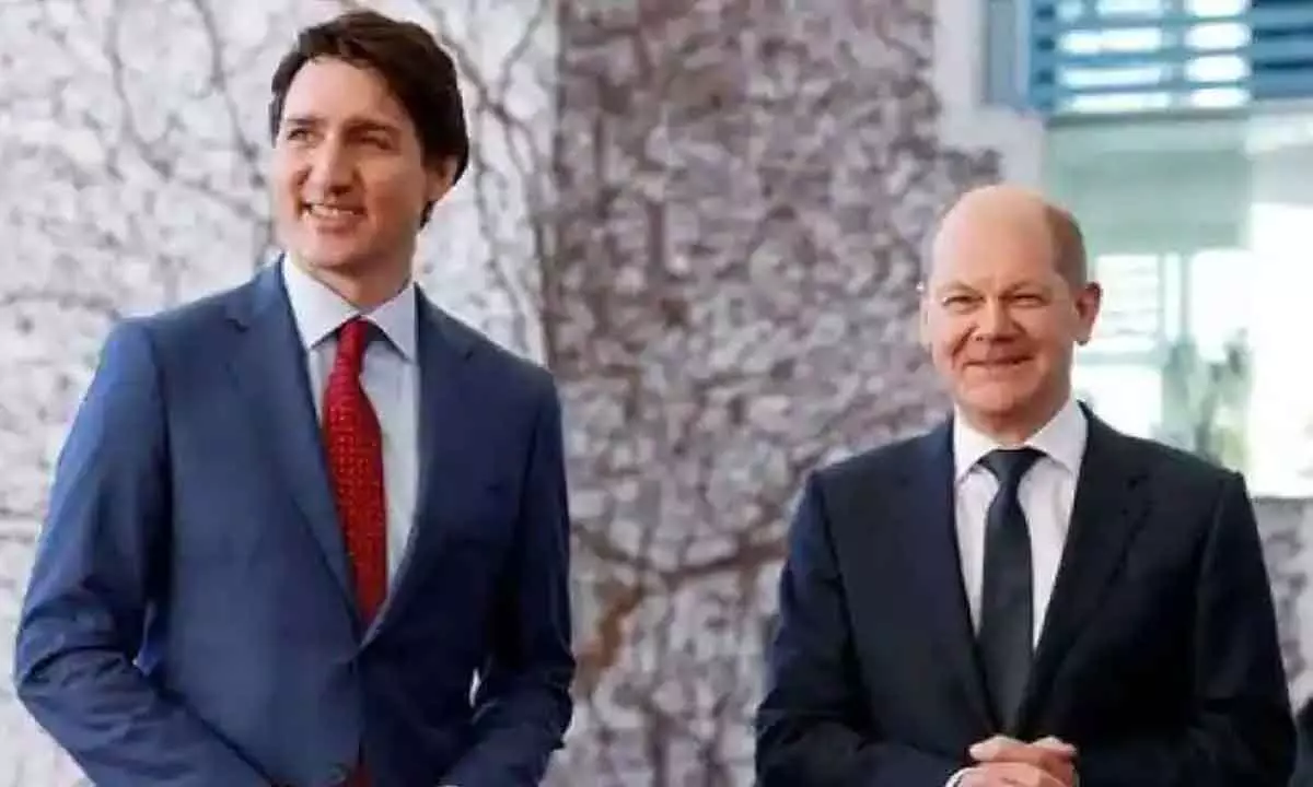 German Chancellor Olaf Scholz and Canadian Prime Minister Justin Trudeau