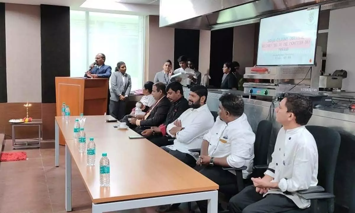 District Collector K Venkata Ramana Reddy reviewing the labour ministers’ conference arrangements at the Collectorate in Tirupati on Wednesday. Joint Collector DK Balaji, DRO M Srinivasa Rao and other officials are seen.
