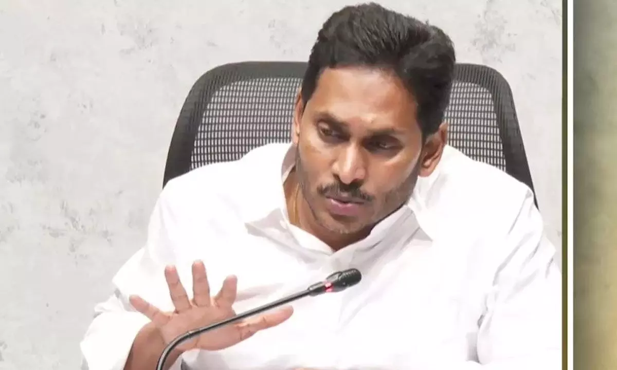 Chief Minister Y S Jagan Mohan Reddy takes part in Spandana video conference with district collectors and SPs on Tuesday