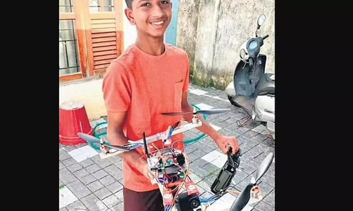 Muhammad Insaf with his drone