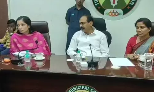 MLA Bhumana Karunakar Reddy holds review with municipal officials on the celebration of Vinayaka Chavithi festival, at the municipal office in Tirupati on Wednesday