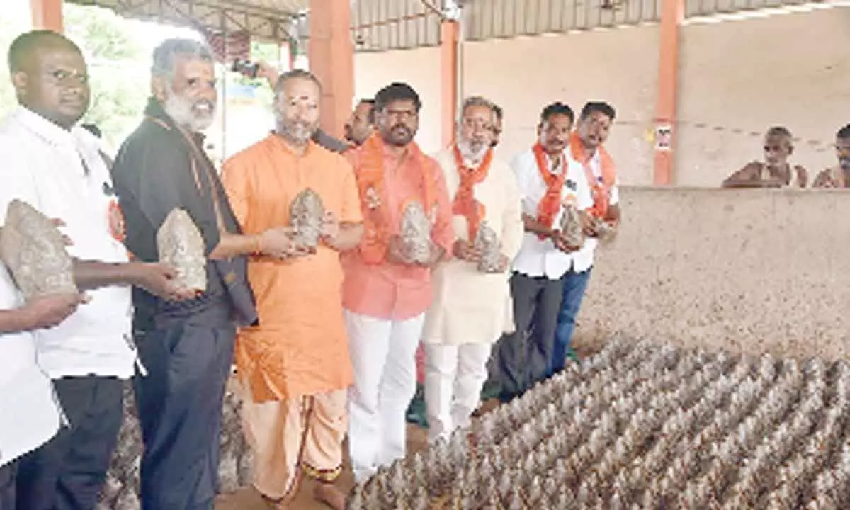 TVVMC leaders on Friday visited the clay idol making centre at the Agriculture Market Yard in Tirupati and interacted with TUDA chairman Chevireddy Bhaskar Reddy on the promotion of clay idols for Vinayaka Chavithi fete
