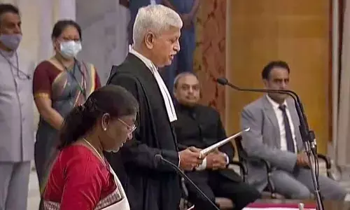 President Droupadi Murmu administers oath to Justice Uday Umesh Lalit as the Chief Justice of India at Rashtrapati Bhavan in New Delhi