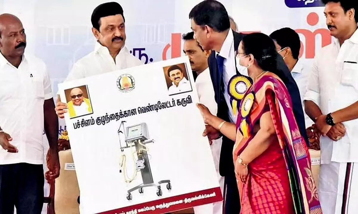 Chief Minister MK Stalin after inaugurating a new building at the Regional Institute of Ophthalmology and Government Ophthalmic Hospital on Saturday
