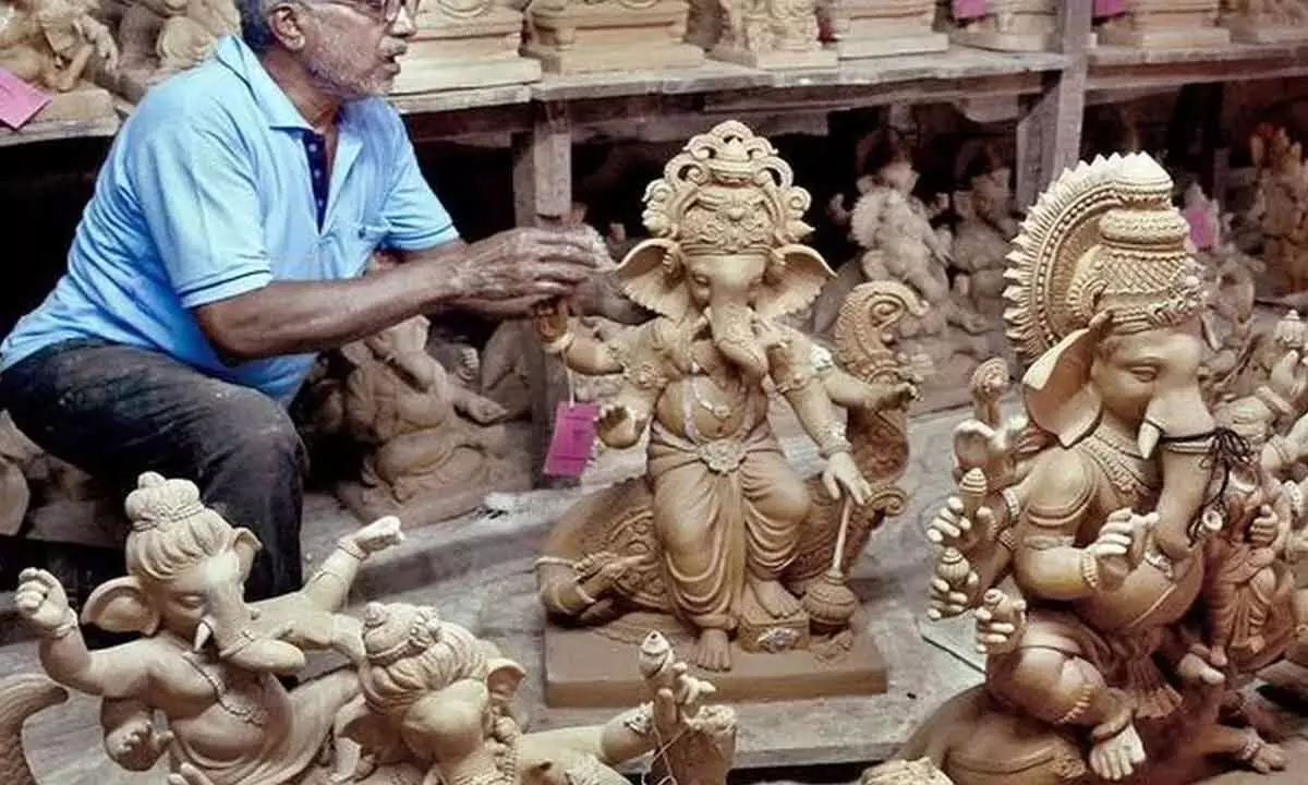 Shortage of clay, natural colours as demand soars for Ganesh idols