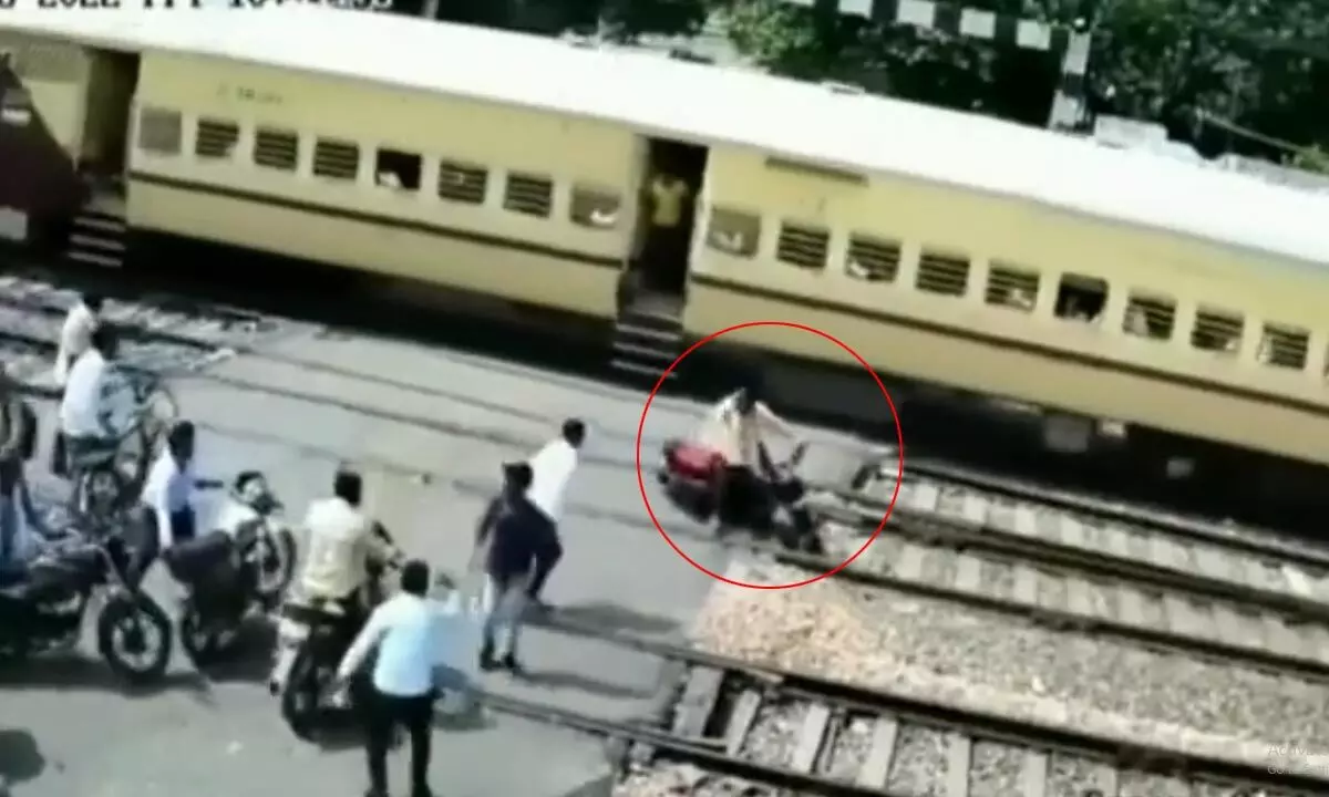 Watch The Trending Video Of Speeding Train Crushing Bike Into Pieces
