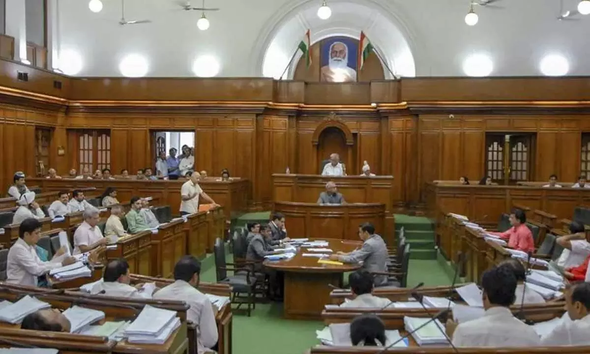 Ruckus at the Delhi Assembly, BJP protested against the suspension of four MLA’s from the House