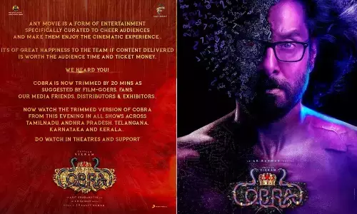 Vikram’s Cobra movie is trimmed by 20 mins and the new version is in theatres now!