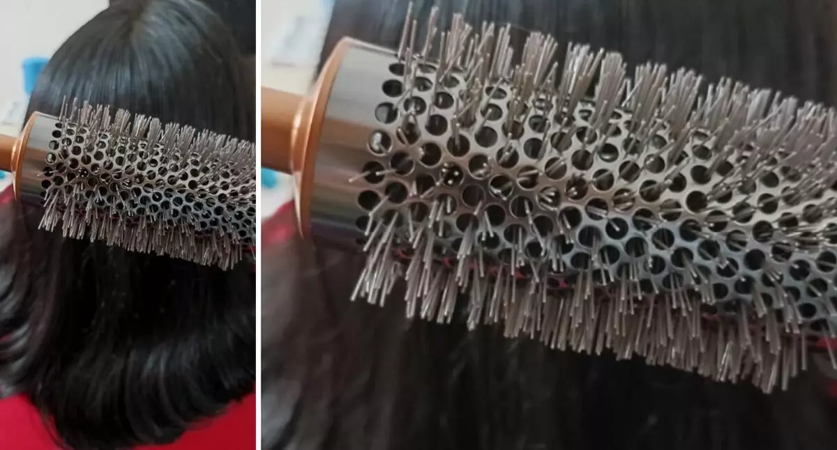 Dyson Airwrap Round Brush gives a voluminous look