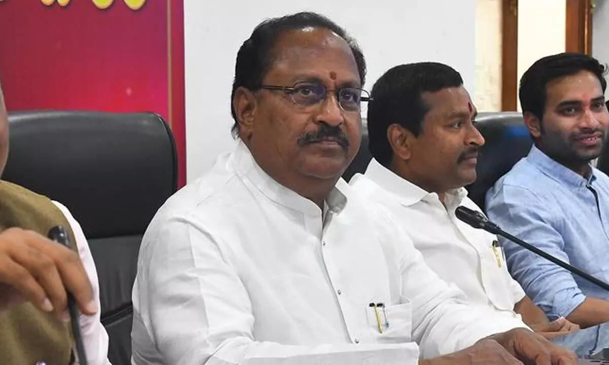 Minister Kottu Satyanarayana reviews on arrangements at Kanaka Durga temple for Dussehra