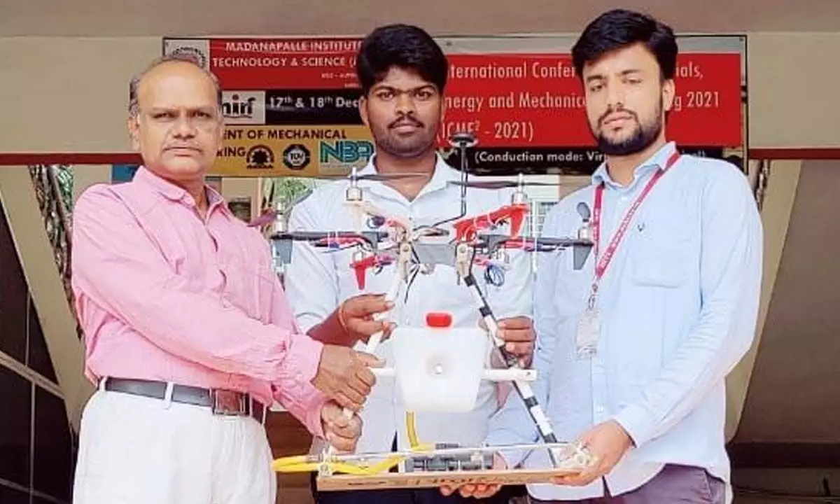 MITS B Tech mechanical students design multipurpose drone