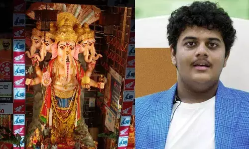 KTR’s son Himanshu visits Khairatabad Ganesh, offers prayer