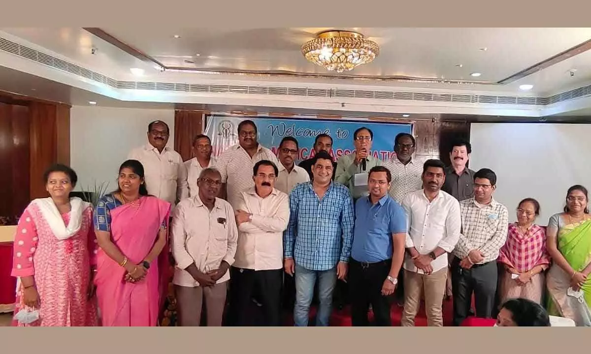 Selected working group members of NMA East Godavari District Committee with the State leaders in Rajamahendravaram