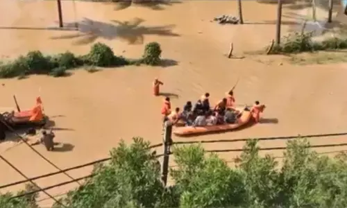 Boats in Bengaluru roads after heavy downpour; CM Bommai says SDRF teams dispatched