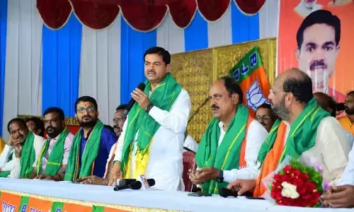 Ministry of Development of North Eastern Region & Ministry of Cooperation, BL Verma, speaking at Rythu Sadassu programme at Nekkonda in Warangal district on Monday. mer MLA Revuri Prakash R