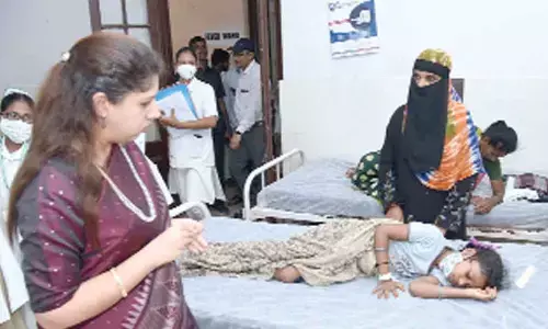 Kakinada District Collector Kritika Shukla inspecting the CHC at Pithapuram  on Monday