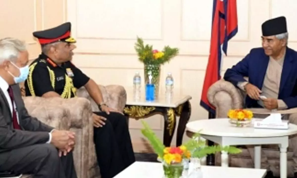 Indian Army chief meets Nepal PM Deuba