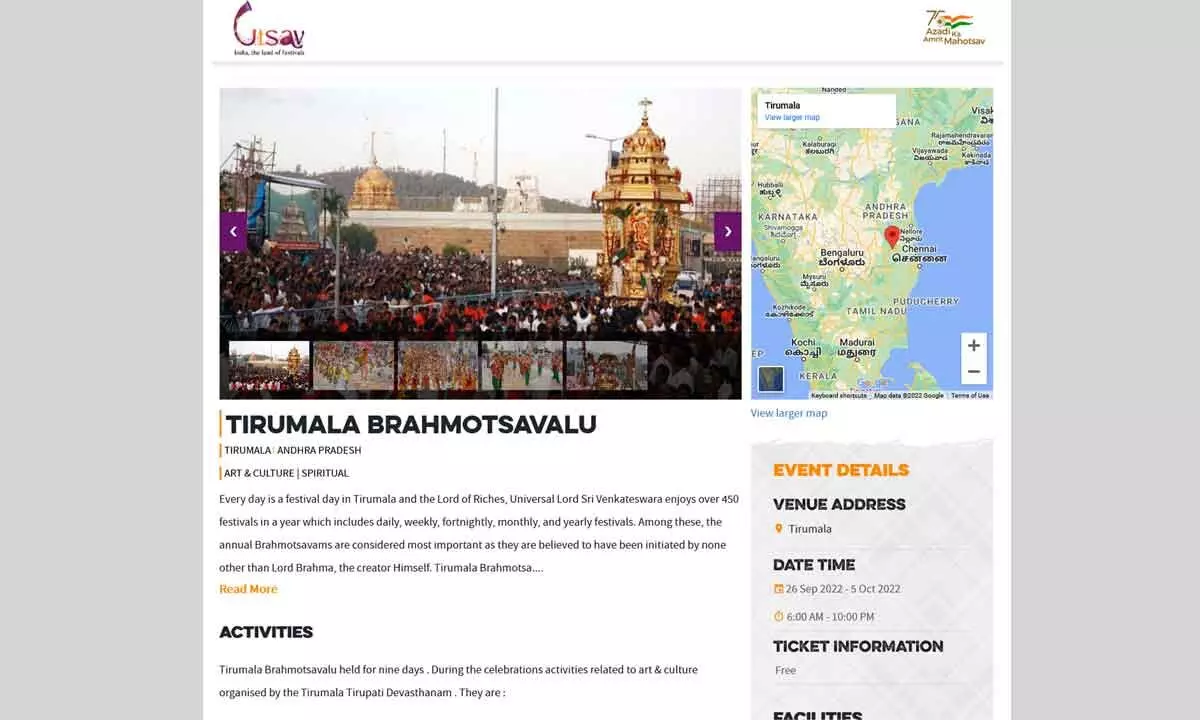 Tirumala Brahmotsavams find place in Utsav portal