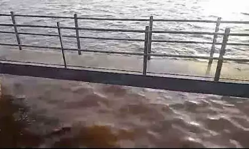 Bhairavani Tippa project in Rayadurgam flooded with huge inflows of rainwater.