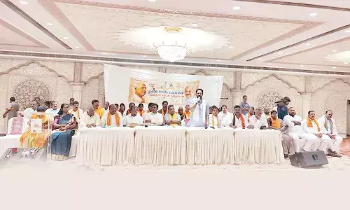 Union Minister of Tourism, Culture and Development of North Eastern Region  G Kishan Reddy addressing the BJP preparatory meeting at Sikh Village in Secunderabad on Saturday