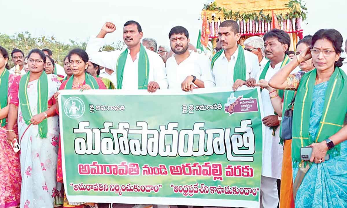 Amaravati Farmers Embark On Maha Padayatra