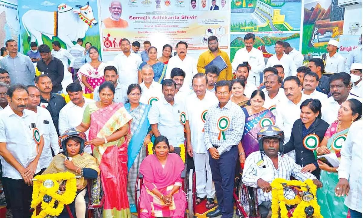 Tools, aids distributed to differently abled persons