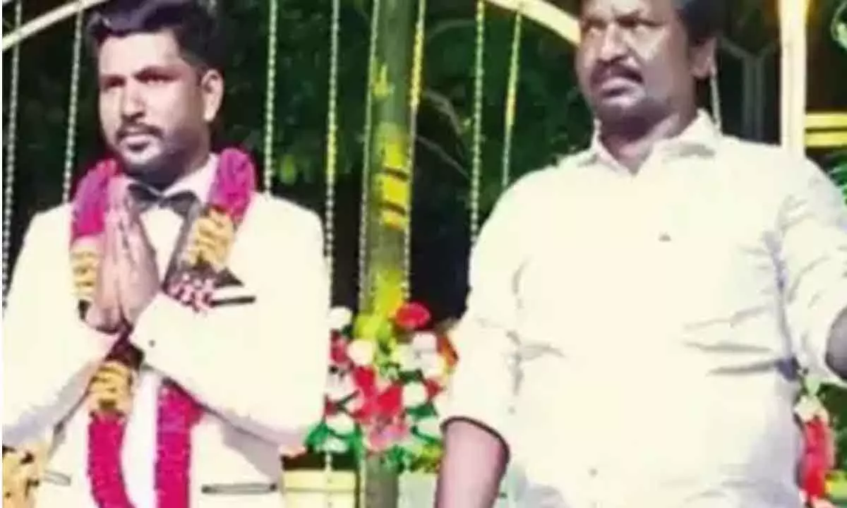 History sheeter Naresh Babu, 35, with cops in plainclothes at his wedding in ECR on Monday