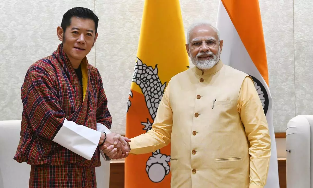 Prime Minister Narendra Modi on Wednesday met Bhutans King, Jigme Khesar Namgyel Wangchuck