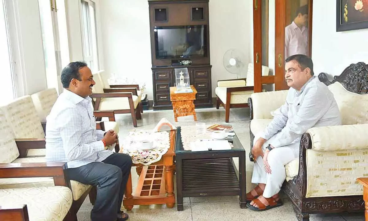 Machilipatnam MP Balasoury meets Central Minister Nitin Gadkari in Delhi on Wednesday