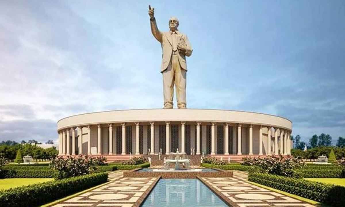 Hyderabad: Work On 125-ft Ambedkar Statue At Fast Pace