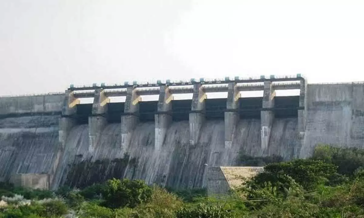 An unfinished project of PABR Dam at Jellepalle in Anantapur district