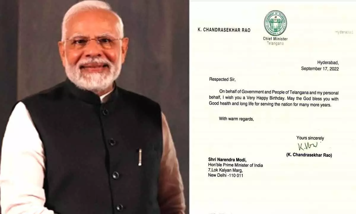 Telangana CM KCR greets PM on birthday