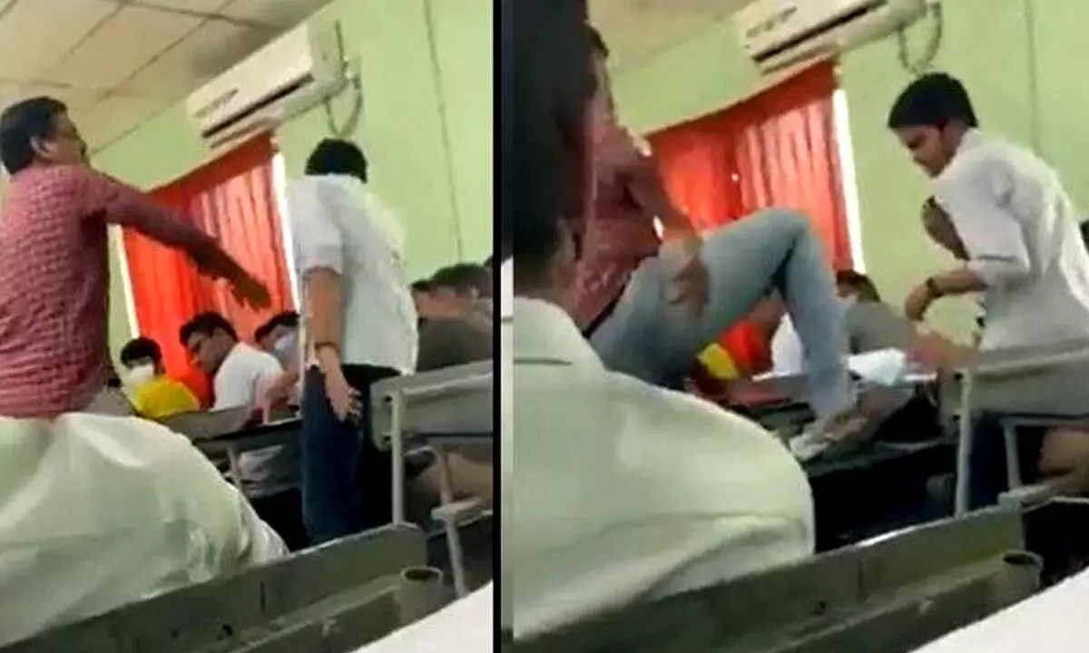 Lecturer slaps & kicks student in Vijayawada, suspended