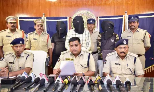 Krishna district superintendent of police P Joshua addressing media in Machilipatnam on Saturday