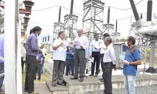 APERC Chairman Justice CV Nagarjuna Reddy and other members visiting a substation in Visakhapatnam on Saturday