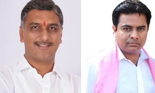 State Finance Minister T Harish Rao and Municipal Administration and Urban Development minster KT Rama Rao