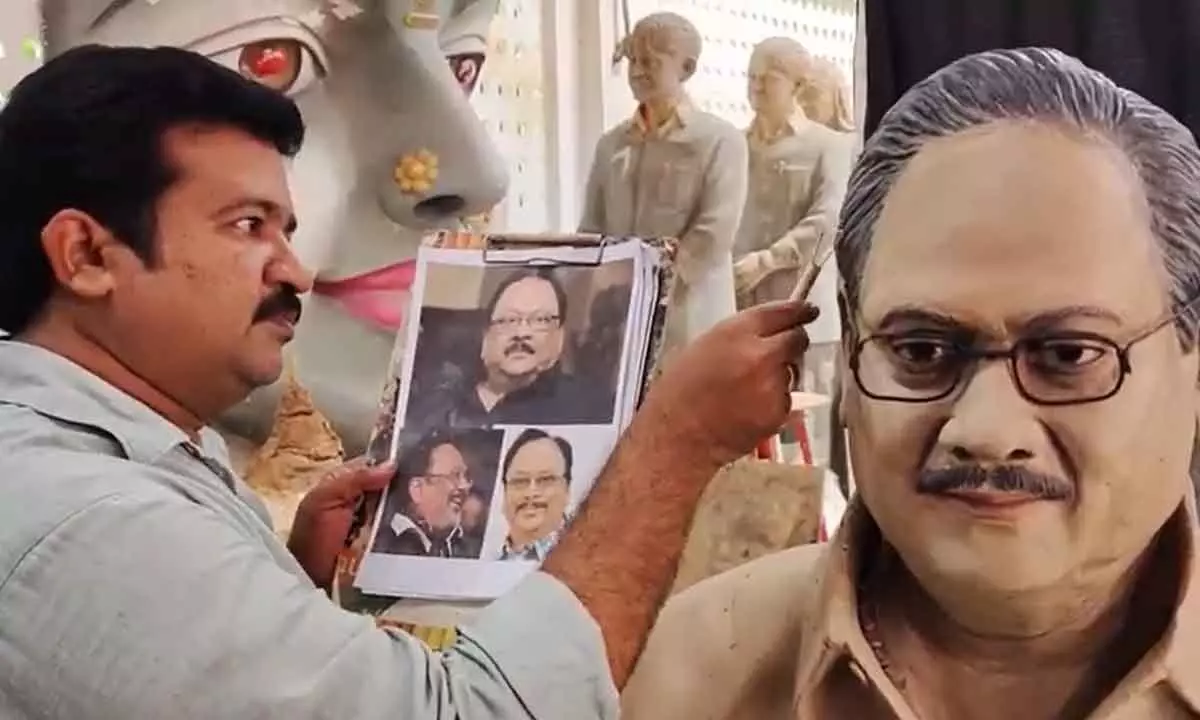 Statue of late actor Krishnam Rajus statue works completed, ready for unveil