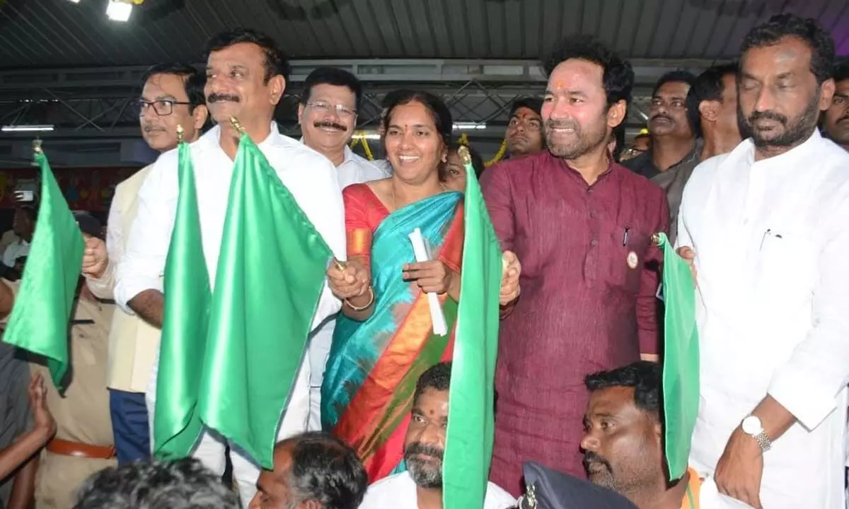 Kishan Reddy opens new railway line between Medak–Akanapet