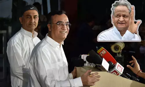 Congress leader Ajay Maken addresses media after meeting Congress interim President Sonia Gandhi, in New Delhi on Monday