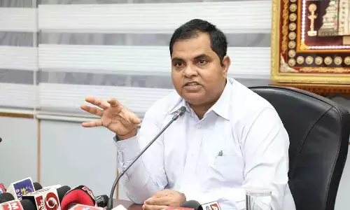 TTD CVSO Narasimha Kishore addressing the media on the security arrangements for Srivari Brahmotsavams at Tirumala on Monday