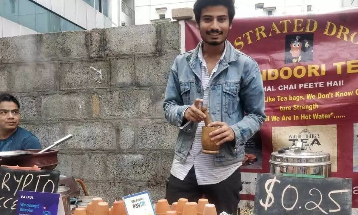 This tea stall accepts payment in Bitcoins