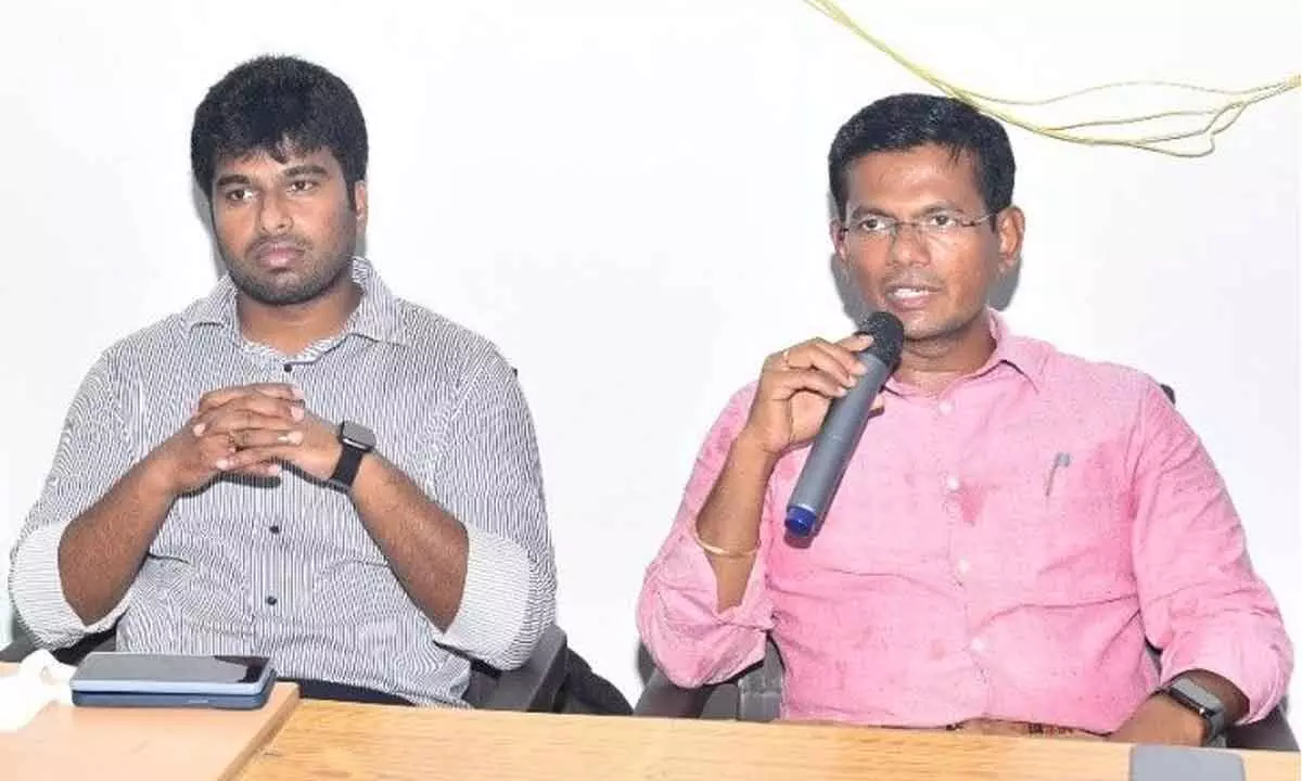 Prakasam District Collector AS Dinesh Kumar speaking at an awareness programme on land resurvey, at Mattigunta village on Friday